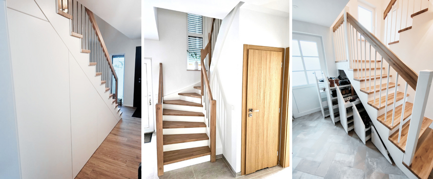 3 Varianten Treppen mit Stauraum